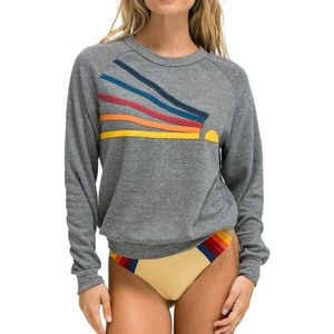 Aviator nation neutrals with rainbow crew neck